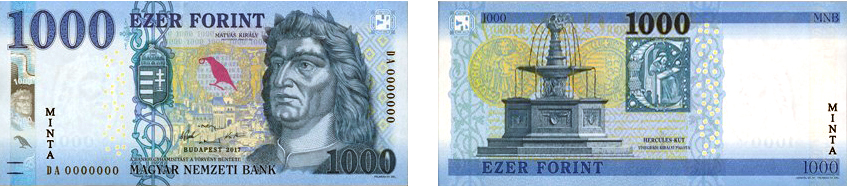 A 2018. március 1-től került forgalomba a megújított ezer forintos bankjegy. Forrás: Magyar Nemzeti Bank