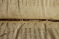The compartments of the spine were lined with narrow parchment stripes