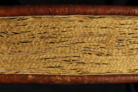 Multiple-line pattern is visible on the gauffered, gilded edge, details cannot be figured out