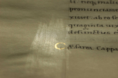 Parchment surface was evened at the place of the initials.